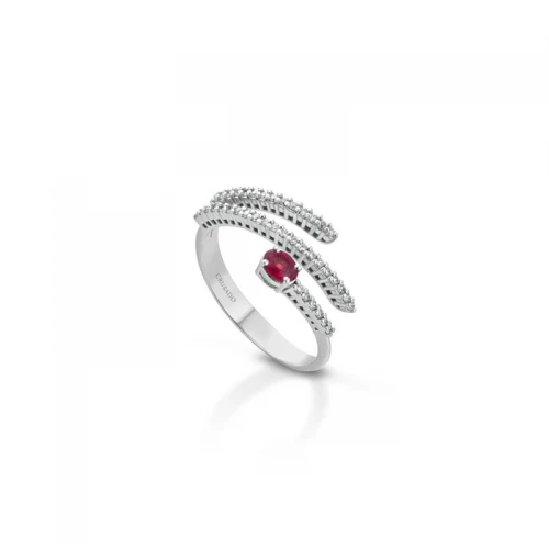 ANELLO CRUSADO DIAMANTI E RUBINI